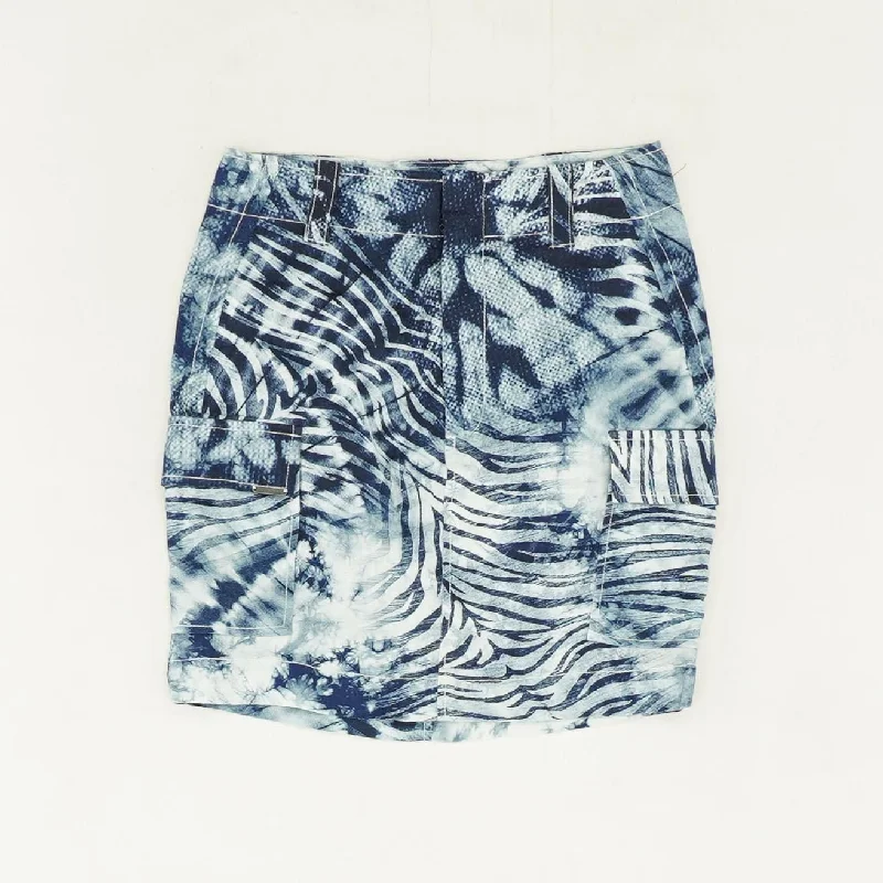 Navy Animal Print Mini Skirt