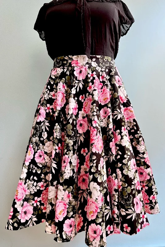 Pink Blooms Swing Skirt by Banned