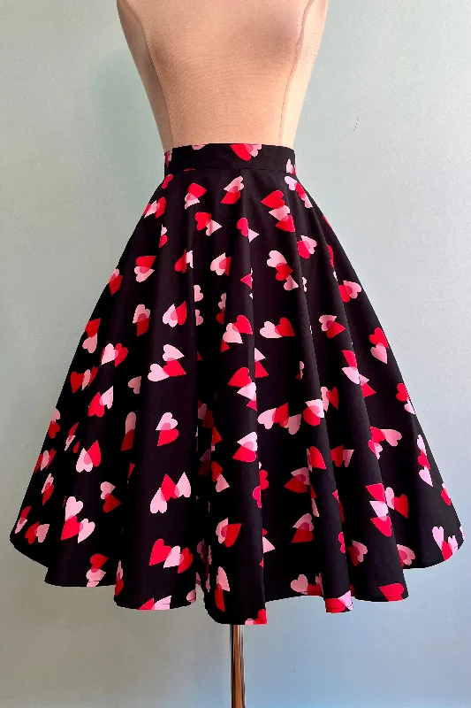 Heart Confetti Circle Skirt by Hell Bunny