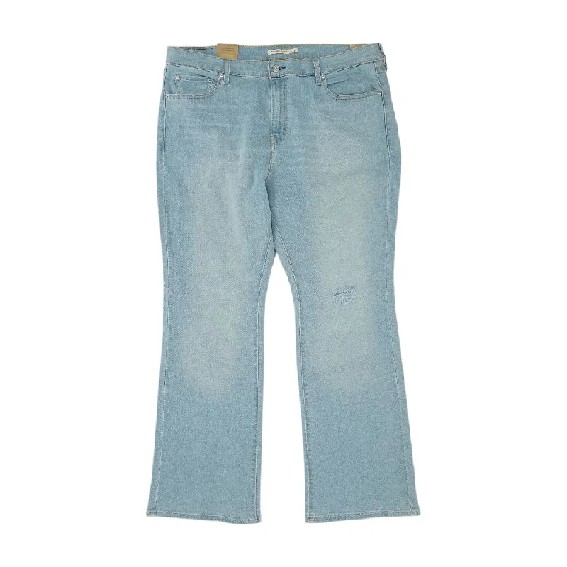 Blue Solid High Rise Bootcut Jeans