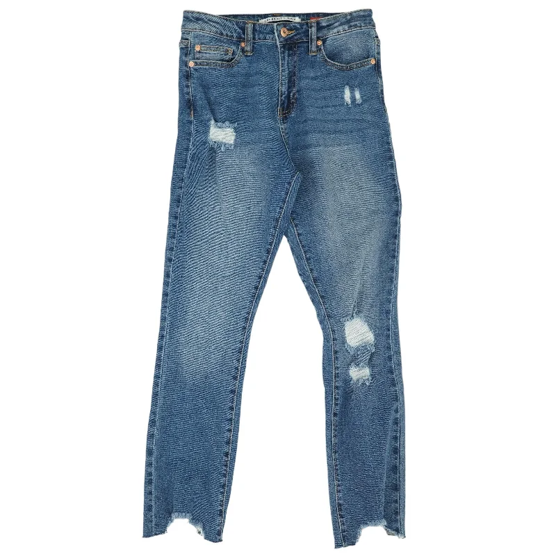 Blue Solid High Rise Skinny Leg Jeans