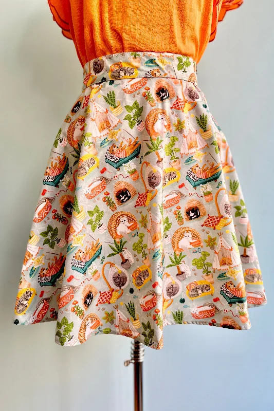 Cats and Plants Skater Skirt by Retrolicious