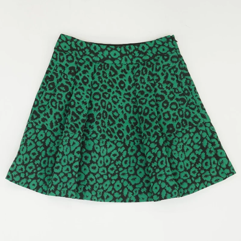 Green Animal Print Mini Skirt