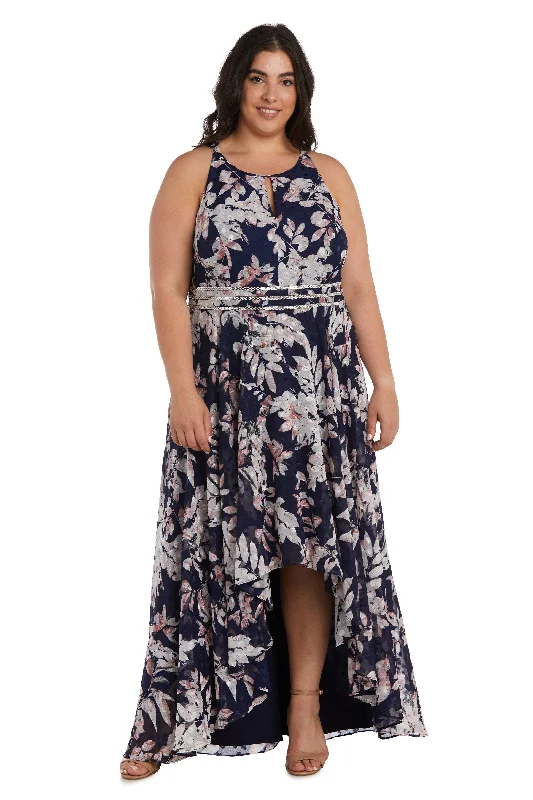 R&M Richards 9402W High Low Floral Plus Size Dress