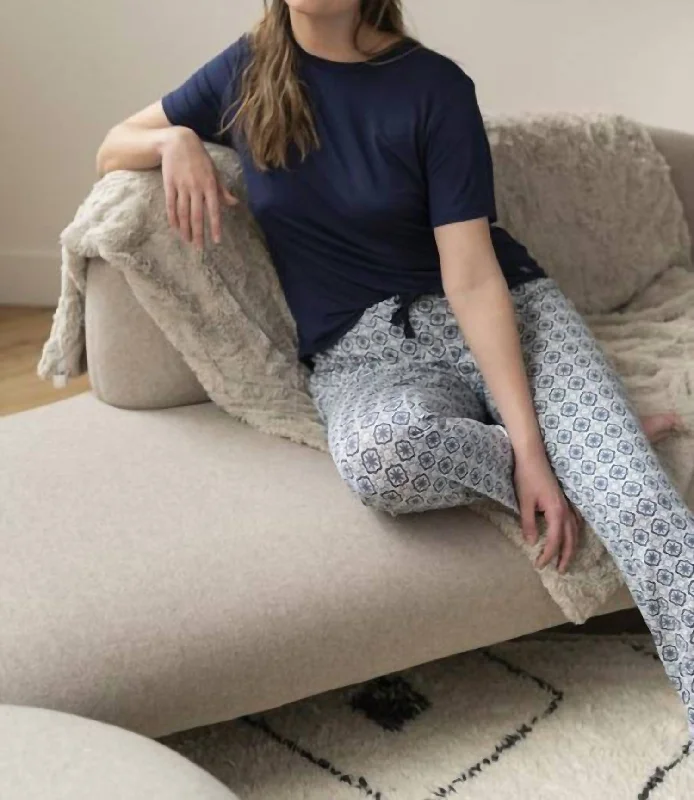 Pajama Pant Set In Blue