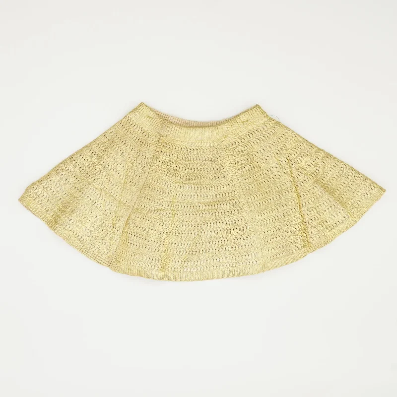 Gold Solid Mini Skirt