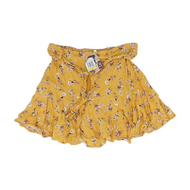 Yellow Floral Mini Skirt