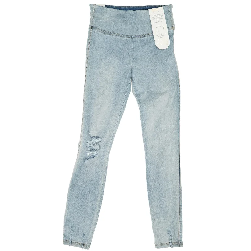 Blue Solid High Rise Skinny Leg Jeans