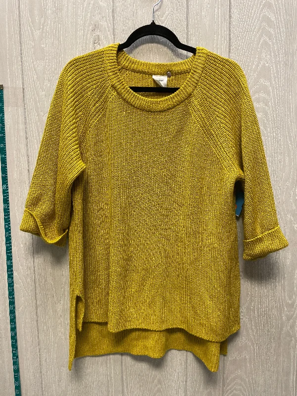 Sweater Short Sleeve By Mote In Chartreuse, Size: L