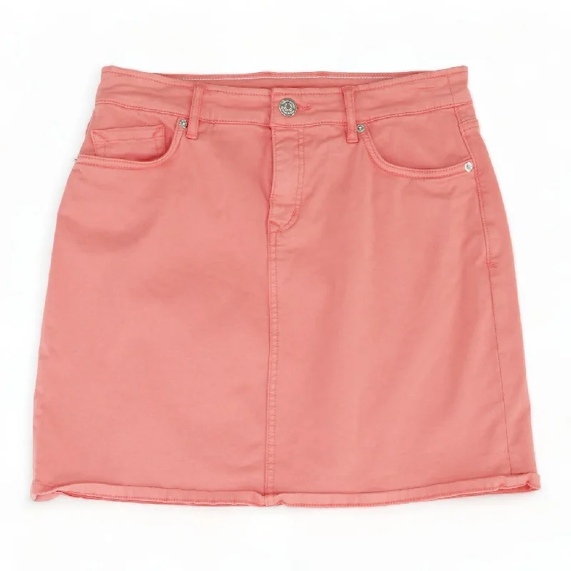 Coral Solid Mini Skirt