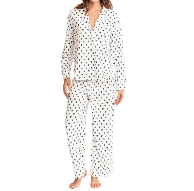 Betty Pajama Set Pop Heart In Oatmilk