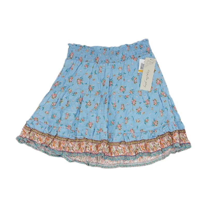 Blue Floral Mini Skirt