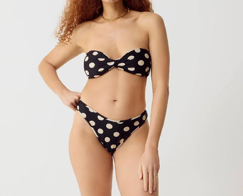 '90S High-Leg Reversible Bikini Bottom In Black