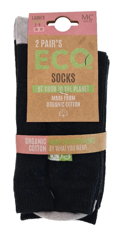 MC by Marie Claire Organic Cotton Eco Socks - 2 Pair Pack