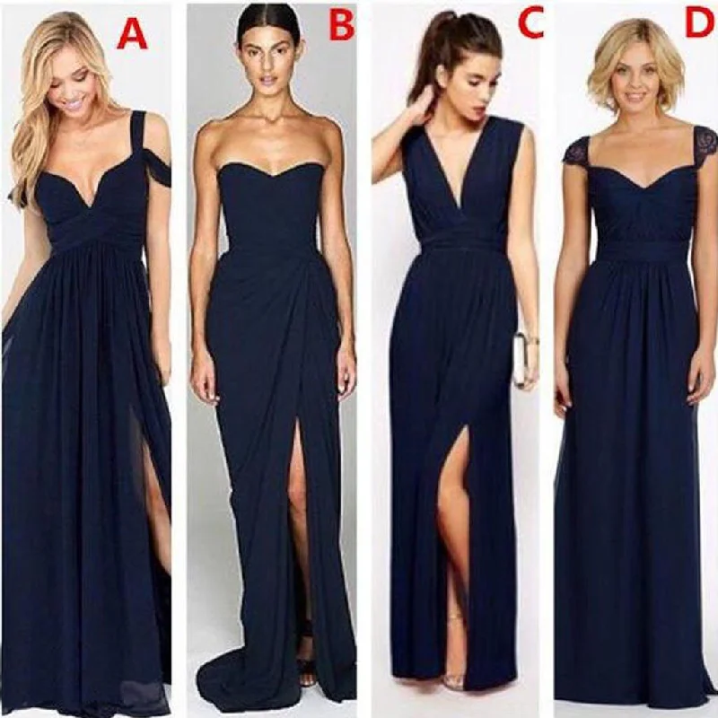 Most Popular Different Styles Mismatched Sexy Chiffon Navy Blue Cheap Bridesmaid Dresses, WG180