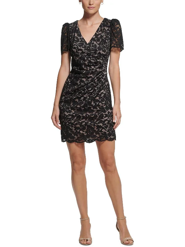 Petites Womens Party Short Mini Dress