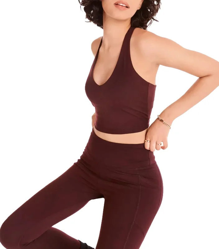 Balance V-Neck Racerback Crop Top Currant