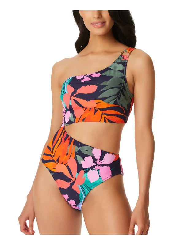 Womens Floral Lined One-Piece Swimsuit