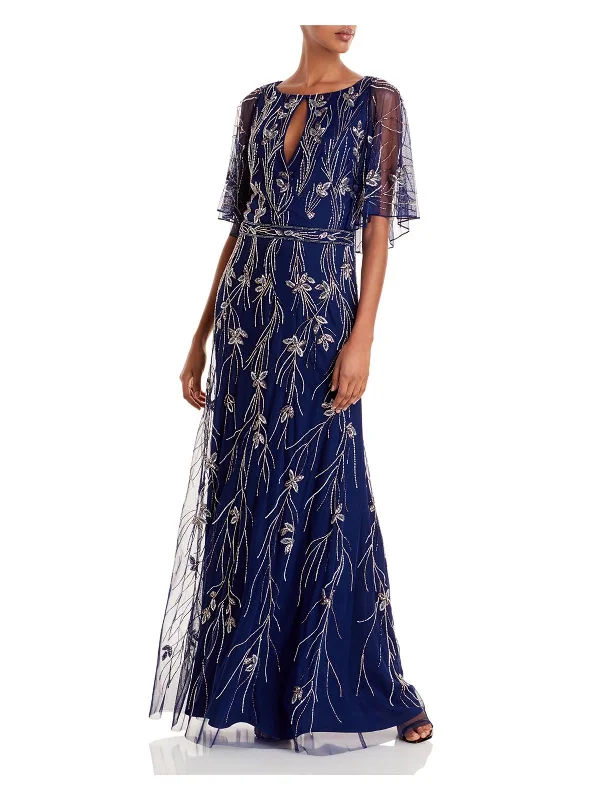 Womens Embellished Beaded Maxi Dress