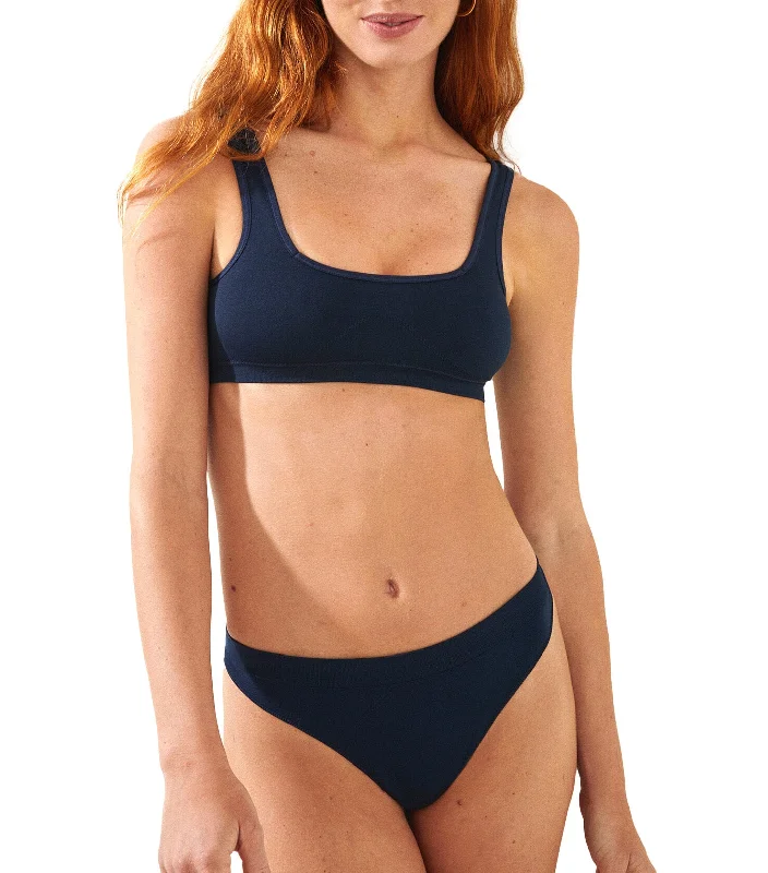 Seamless Tanga Panty Navy Blue