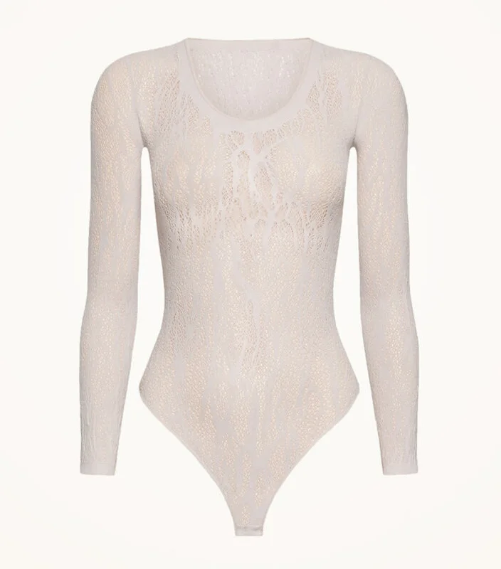 Snake Lace String Bodysuit Platinum