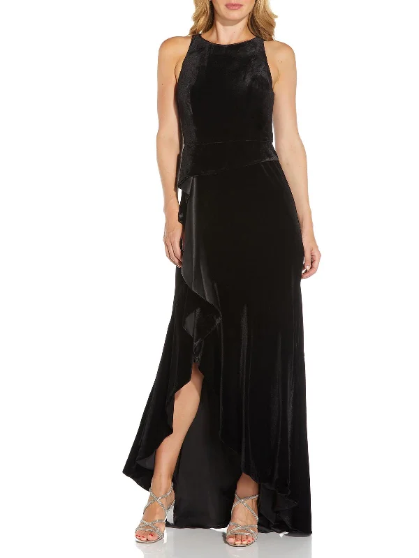 Womens Velvet Maxi Evening Dress