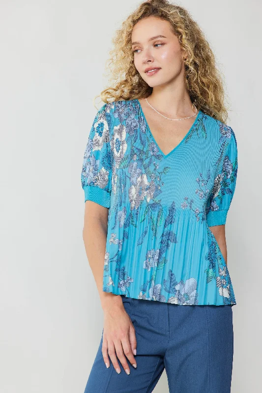 Pleated Botanical Top