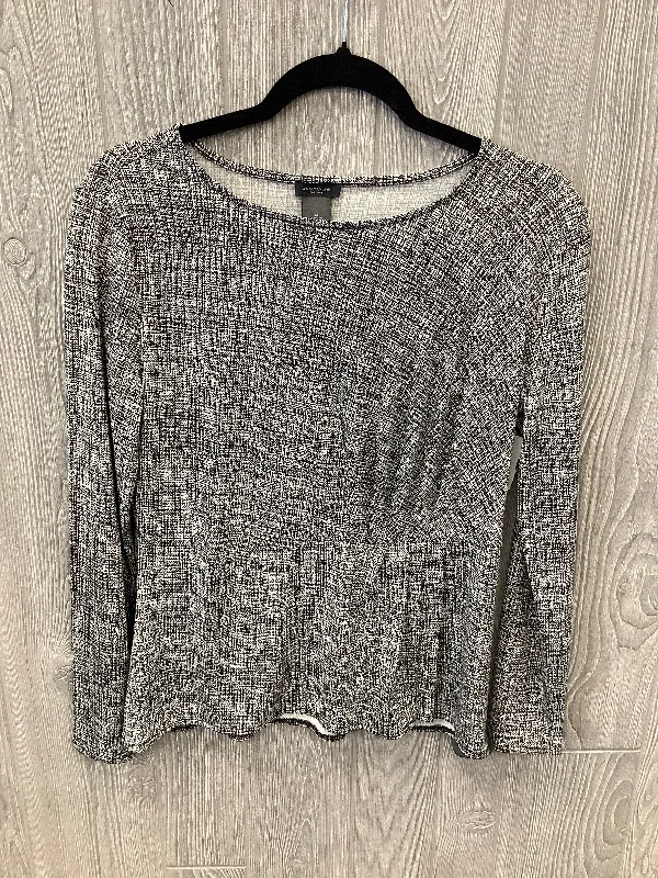 Top Long Sleeve By Ann Taylor In Black & White, Size: M