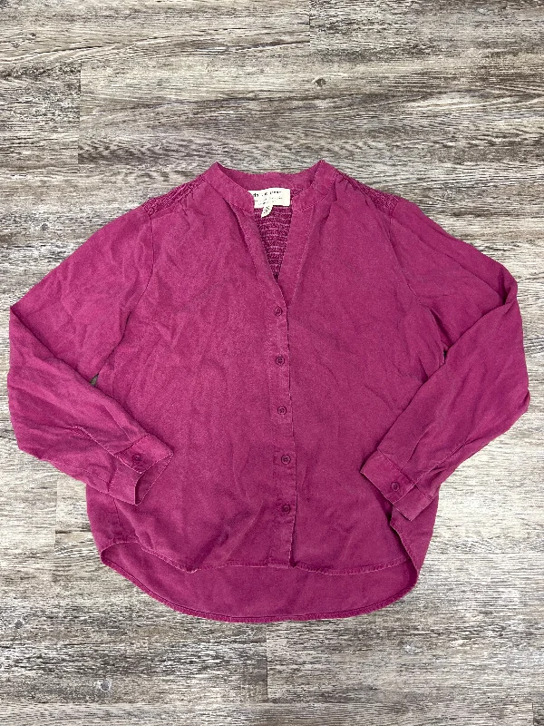 Top Long Sleeve By Cloth & Stone In Purple, Size: Petite   Xs