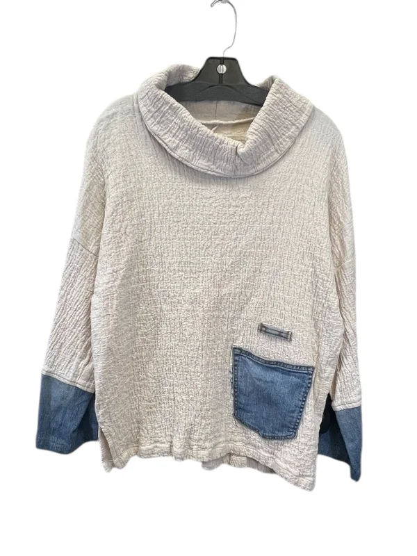 Top Long Sleeve By Clothes Mentor In Blue & Cream, Size: S