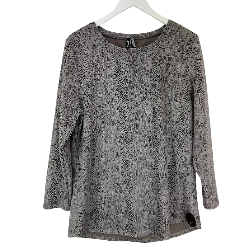 Top Long Sleeve By Clothes Mentor In Grey, Size: L