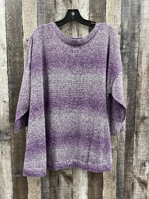 Top Long Sleeve By Croft And Barrow In Purple, Size: 2x