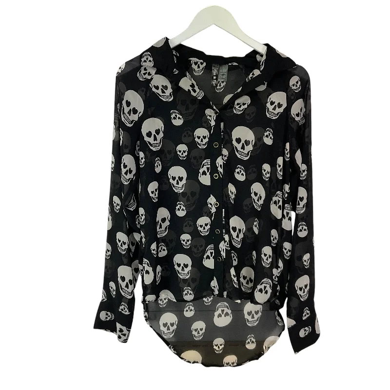 Top Long Sleeve By Fun And Flirt In Black, Size: S